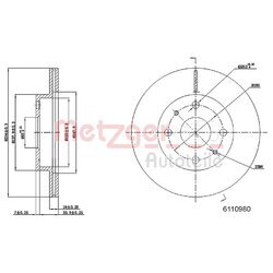 Brzdový kotúč METZGER 6110980 - obr. 1