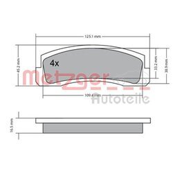 Sada brzdových platničiek kotúčovej brzdy METZGER 1170511