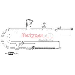Ťažné lanko parkovacej brzdy METZGER 17.1074