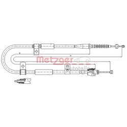 Ťažné lanko parkovacej brzdy METZGER 17.2525