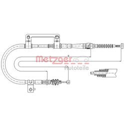 Ťažné lanko parkovacej brzdy METZGER 17.6043
