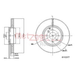 Brzdový kotúč METZGER 6110377