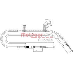 Ťažné lanko parkovacej brzdy METZGER 10.9041