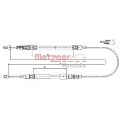 Ťažné lanko parkovacej brzdy METZGER 11.5762
