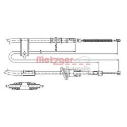 Ťažné lanko parkovacej brzdy METZGER 17.2519