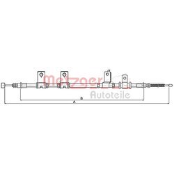 Ťažné lanko parkovacej brzdy METZGER 17.3505A
