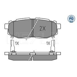 Sada brzdových platničiek kotúčovej brzdy MEYLE 025 248 5416/PD - obr. 1