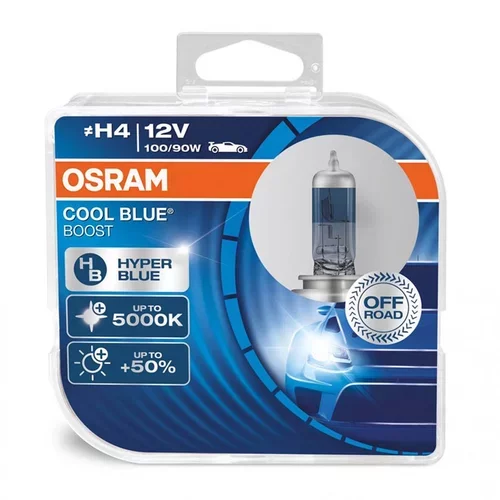 Halogénové žiarovky Osram H4 12V 100/90W P43t Cool Blue Boost 5000K 2 ks