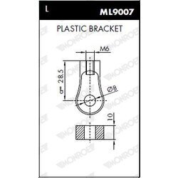 Plynová vzpera, kapota motora MONROE ML5679 - obr. 6