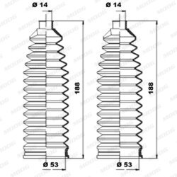 Manžeta riadenia - opravná sada MOOG K150216 - obr. 1