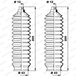 Manžeta riadenia - opravná sada MOOG K150213