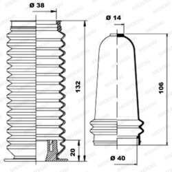 Manžeta riadenia - opravná sada MOOG K150059 - obr. 1