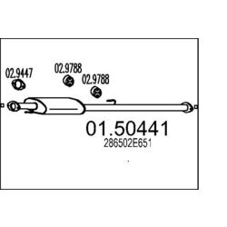 Stredný tlmič výfuku MTS 01.50441
