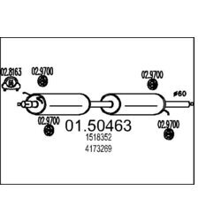 Stredný tlmič výfuku MTS 01.50463