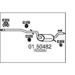 Stredný tlmič výfuku MTS 01.50482