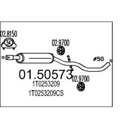 Stredný tlmič výfuku MTS 01.50573