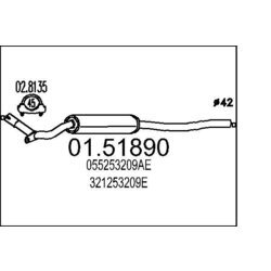 Predný tlmič výfuku MTS 01.51890