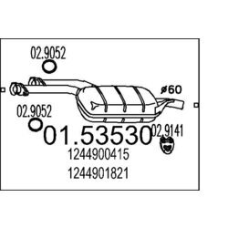 Stredný tlmič výfuku MTS 01.53530