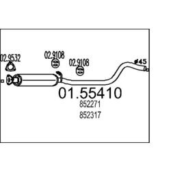 Stredný tlmič výfuku MTS 01.55410