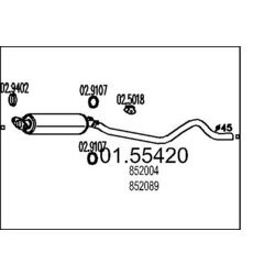 Stredný tlmič výfuku MTS 01.55420