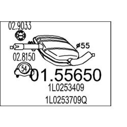 Stredný tlmič výfuku MTS 01.55650