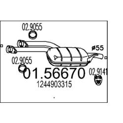 Stredný tlmič výfuku MTS 01.56670