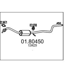 Stredný tlmič výfuku MTS 01.80450
