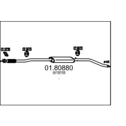 Stredný tlmič výfuku MTS 01.80880
