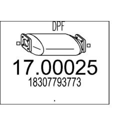 Filter sadzí/pevných častíc výfukového systému MTS 17.00025
