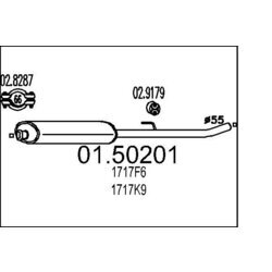 Stredný tlmič výfuku MTS 01.50201