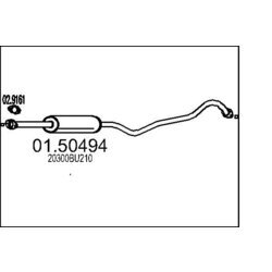 Stredný tlmič výfuku MTS 01.50494