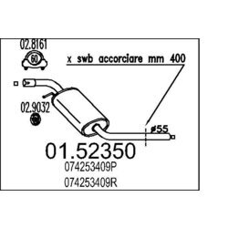 Stredný tlmič výfuku MTS 01.52350