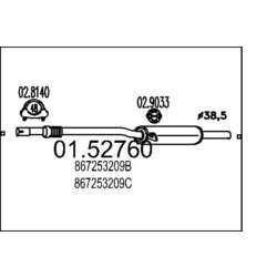 Stredný tlmič výfuku MTS 01.52760