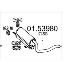 Stredný tlmič výfuku MTS 01.53980