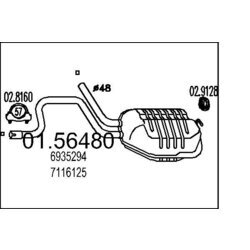 Stredný tlmič výfuku MTS 01.56480