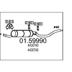 Stredný tlmič výfuku MTS 01.59990
