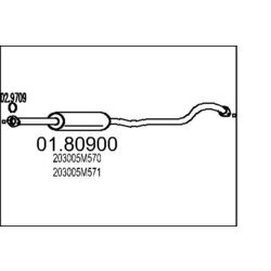 Stredný tlmič výfuku MTS 01.80900