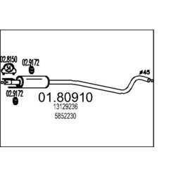 Stredný tlmič výfuku MTS 01.80910