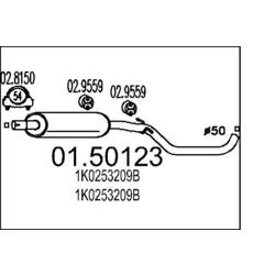 Stredný tlmič výfuku MTS 01.50123