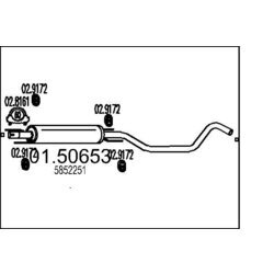 Stredný tlmič výfuku MTS 01.50653