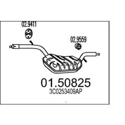 Stredný tlmič výfuku MTS 01.50825