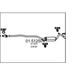 Stredný tlmič výfuku MTS 01.51250
