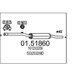 Stredný tlmič výfuku MTS 01.51860