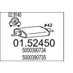 Stredný tlmič výfuku MTS 01.52450