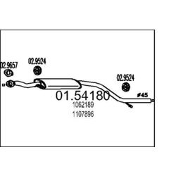Stredný tlmič výfuku MTS 01.54180