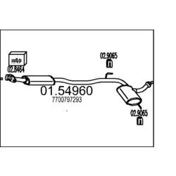 Stredný tlmič výfuku MTS 01.54960