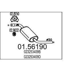 Stredný tlmič výfuku MTS 01.56190