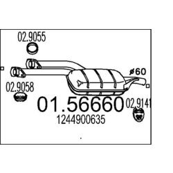 Stredný tlmič výfuku MTS 01.56660