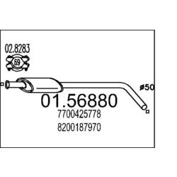 Stredný tlmič výfuku MTS 01.56880