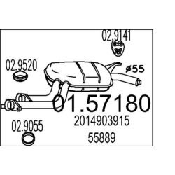 Stredný tlmič výfuku MTS 01.57180